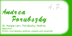andrea porubszky business card